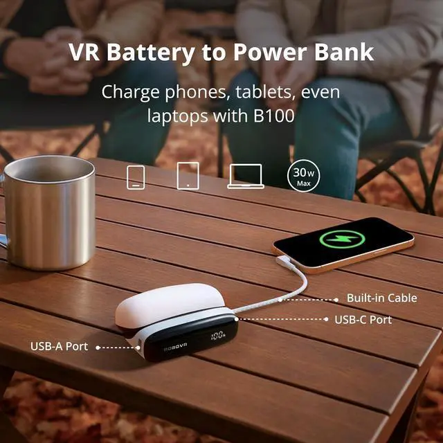 Alt view image 4 of 6 - PD100 Combo,10000mAh Portable Power Bank, 30W PD Laptop Charger Compatible with MacBook Pro/Air, iPhone 17/16/15, Hot-Swappable External Battery for Unlimited Power