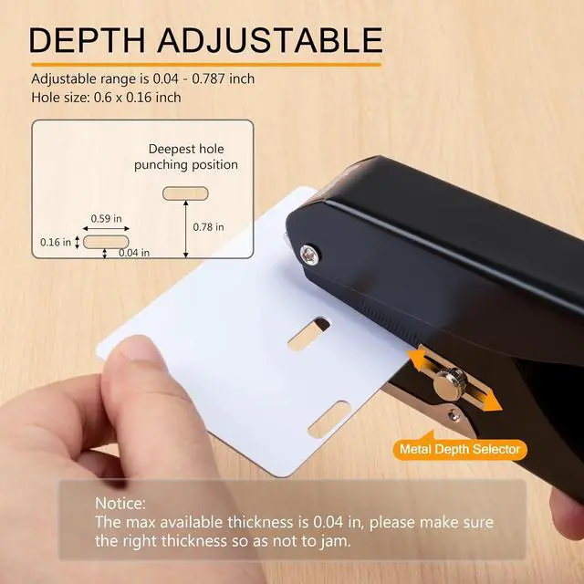 Alt view image 4 of 7 - 2-Pack Badge Hole Punch, Slot Puncher for Id Card, PVC Slot and Paper, Heavy-Duty Hole Punch for Pro Use