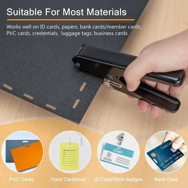 Alt view image 7 of 7 - 2-Pack Badge Hole Punch, Slot Puncher for Id Card, PVC Slot and Paper, Heavy-Duty Hole Punch for Pro Use