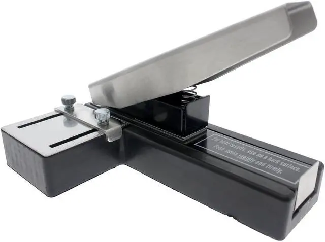 Alt view image 2 of 6 - Heavy Duty Stapler Style ID Badge Slot Hole Punch (Rectangle) - with Adjustable Guides and Non-Skid Base for PVC & Plastic and Laminated Paper Cards by