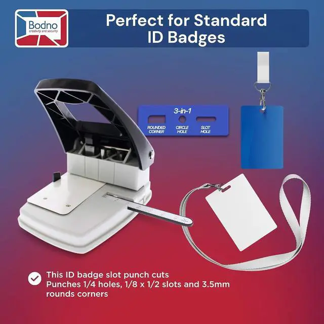 Alt view image 2 of 7 - 3-in-1 ID Badge Slot Punch for ID Cards (Works with All PVC Cards and ID Card Printers) (Black, 3 in One)