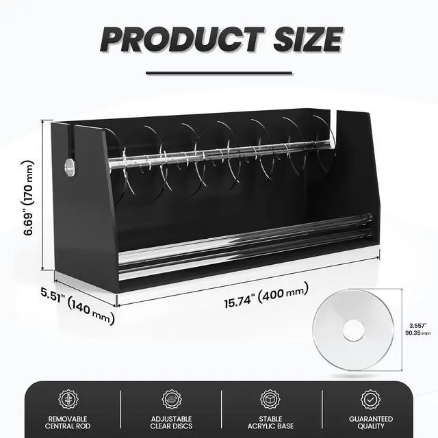 Alt view image 5 of 7 - Sticker Dispenser Adjustable Label Roll Holder 8 Divider Disks