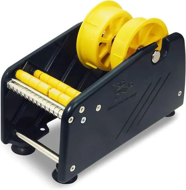 Alt view image 7 of 7 - MDJ by Excell Manual Label Sticker Dispenser with 4 Suction Cups Base for Tabletop, Adjustable Holder for Multiple Rolls for Office, Home, School, Warehouse, Easy Peel Off, Fits up to 3" Wide Labels