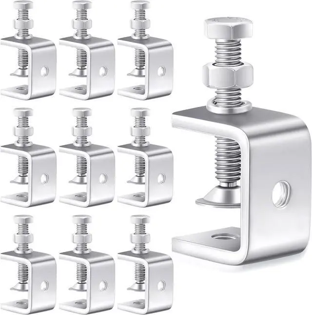Main image of 20 Pcs Stainless Steel C Clamps Heavy Duty 1 3/16 Inch Mini Clamp with Stable Wide Jaw Opening Small Screw Clamps for Metal Working Mounting Woodworking