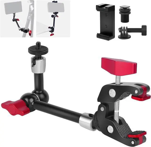 Main image of 9" Articulating Magic Arm with Super Clamp, Magic Arm Camera Mount with Crab Clamp, Desk & Tube Camera Arm Friction Arm for DSLR Action Camera Monitor Video Light, Max. Load 5.5lbs (SY008)