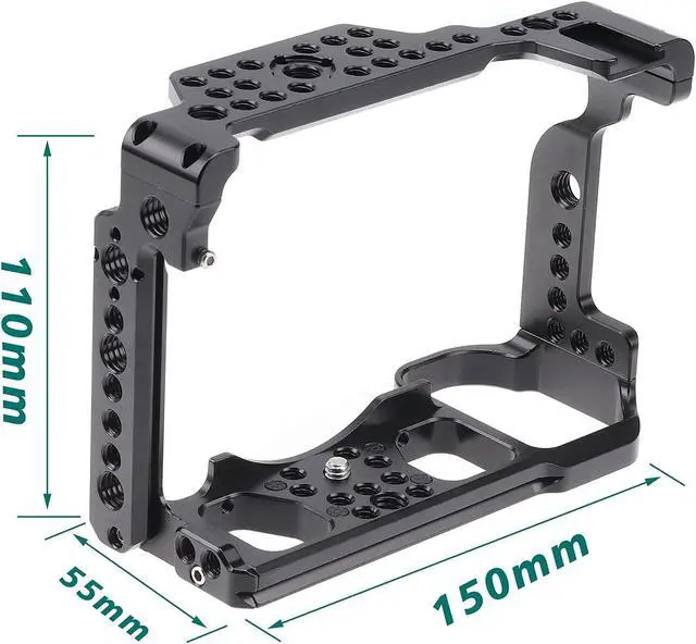 Alt view image 3 of 7 - Camera Cage Video Filmmaking Stabilizer Rig Aluminium Alloy Extension Frame with Cold Shoe and 1/4" 3/8" Screw Mouting for Nikon Z5/Z6/Z7/Z6II/Z7II Camera