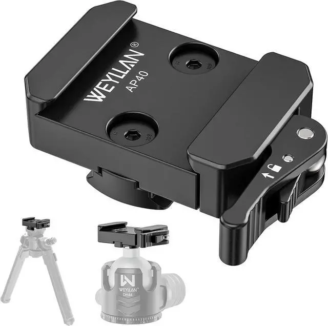 Main image of AP40 Picatinny to Arca Adapter Mount, 6061-T6 Aluminum CNC Arca Swiss Dovetail Quick Release Clamp with Lever Release for Atlas NC & Picatinny Bipod, Tripod Ball Head