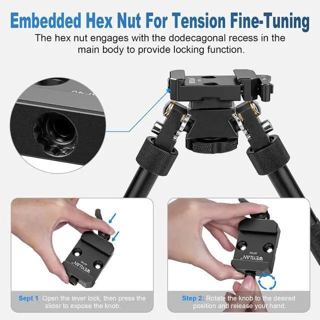 Alt view image 2 of 7 - AP40 Picatinny to Arca Adapter Mount, 6061-T6 Aluminum CNC Arca Swiss Dovetail Quick Release Clamp with Lever Release for Atlas NC & Picatinny Bipod, Tripod Ball Head