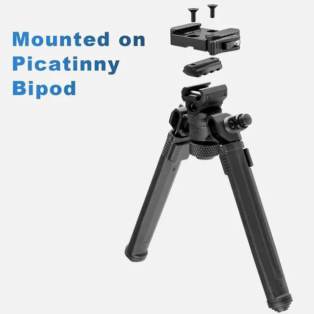 Alt view image 3 of 7 - AP40 Picatinny to Arca Adapter Mount, 6061-T6 Aluminum CNC Arca Swiss Dovetail Quick Release Clamp with Lever Release for Atlas NC & Picatinny Bipod, Tripod Ball Head