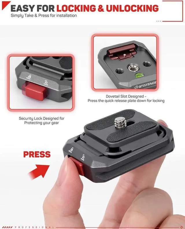 Alt view image 2 of 7 - Q38 Quick Release Plate Camera Tripod Mount Adapter