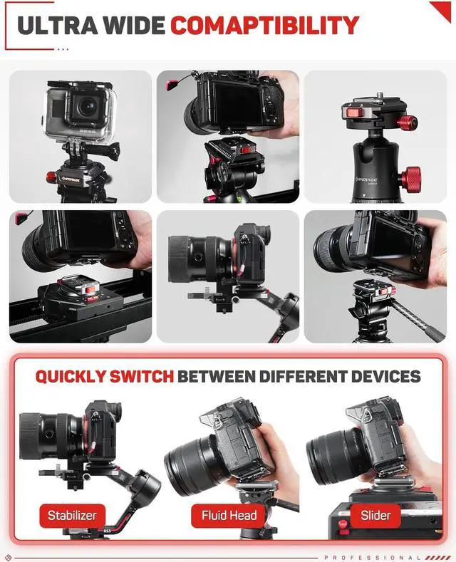 Alt view image 5 of 7 - Q38 Quick Release Plate Camera Tripod Mount Adapter