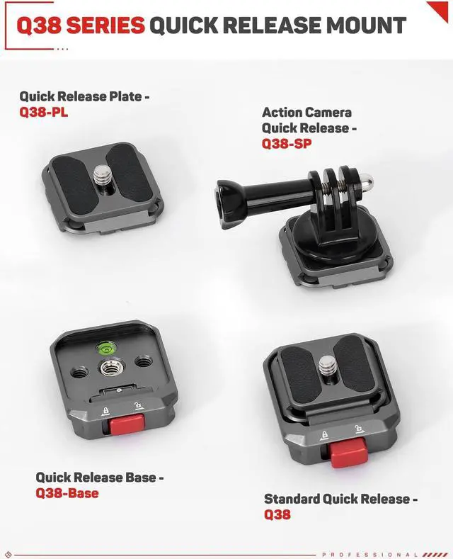 Alt view image 7 of 7 - Q38 Quick Release Plate Camera Tripod Mount Adapter