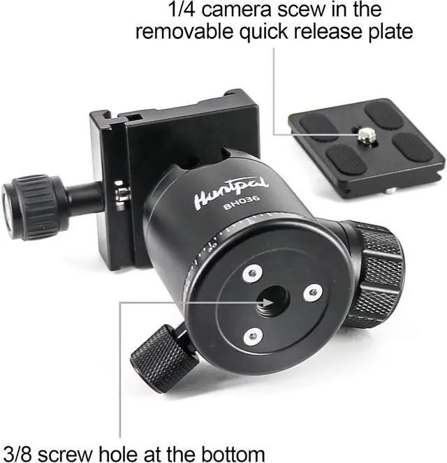 Alt view image 5 of 7 - 36mm Ball Head Tripod Mount for Gun Rifle Shooting Sticks