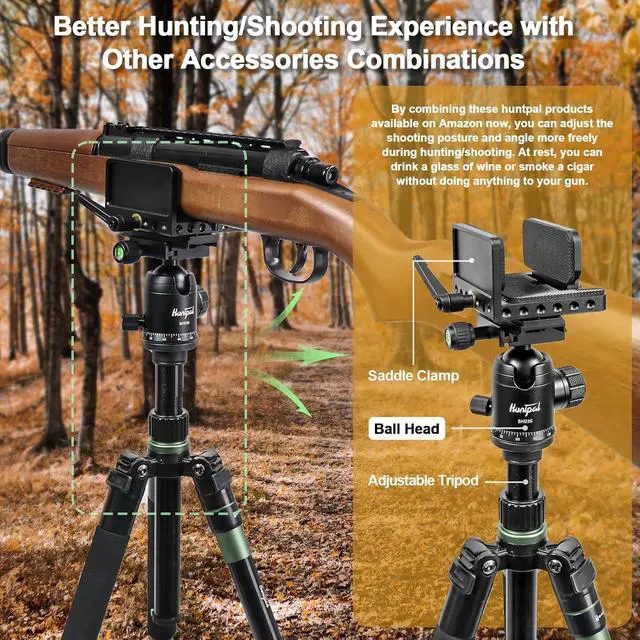 Alt view image 7 of 7 - 36mm Ball Head Tripod Mount for Gun Rifle Shooting Sticks