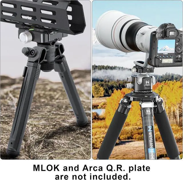 Alt view image 2 of 7 - Arca Swiss Lever Lock Clamp for Magpul Mlok Bipod, Camera Quick Release Clamp Mlok Rail AL60 All Metal Quick Release Plate Adapter for Tripod Ball Head, Knob Locking & Lever Locking