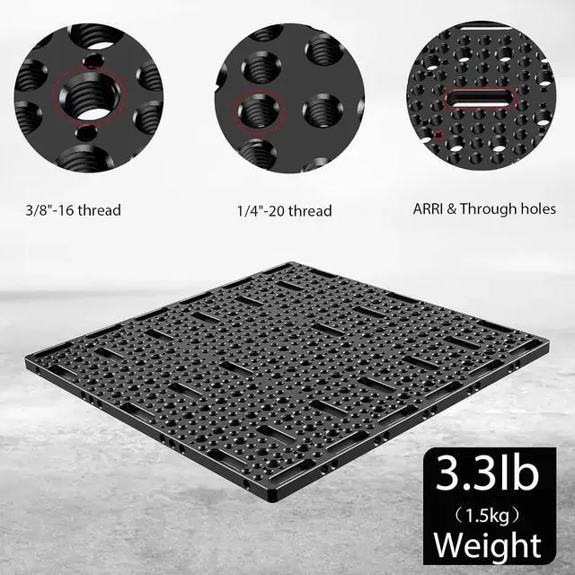 Alt view image 2 of 6 - 300 * 300MM Multi-Functional Camera Cheese Plate with 1/4 3/8 Thread