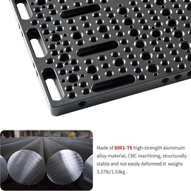 Alt view image 5 of 6 - CP3030 Multi-Functional Cheese Plate with 1/4" & 3/8" Threads, Mounting Cheese Plate for Expansion Mounting Switching Cheeseplate Square Base Camera Easy Plate(11.8" x 11.8" x0.39")