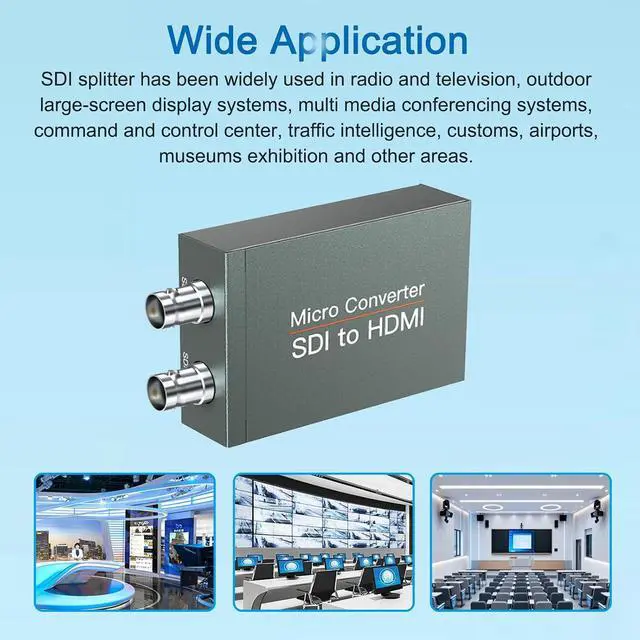 Alt view image 7 of 7 - SDI to HDMI Converter with SDI Loop Out, 3G-SDI/HD-SDI/SD-SDI to HDMI Adapter Auto Format Detection for Camera Monitor Projector (Grey)