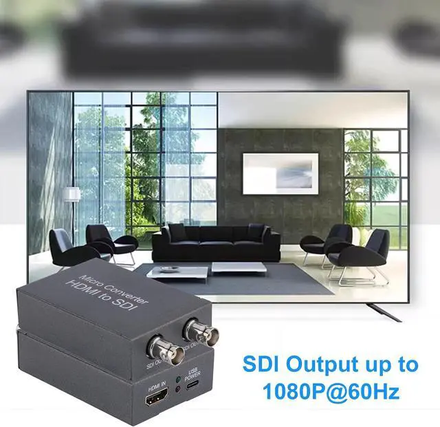Alt view image 5 of 7 - HDMI to SDI, HDMI to 3G-SDI/HD-SDI Converter, 2 Way SDI Output with Power Supply Adapter, Audio Embedder Support 1080P, Auto Format Detection Extender for Camera CCTV