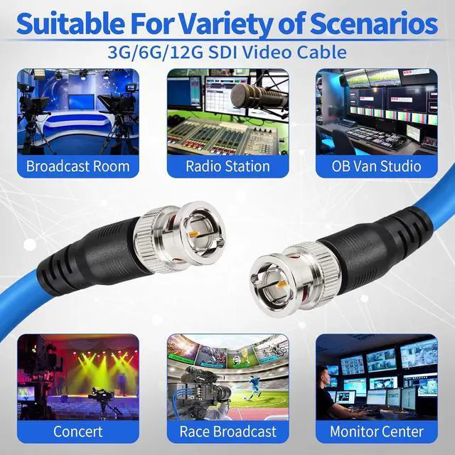 Alt view image 7 of 7 - SDI Cable BNC Cable 3G/6G/12G HD-SDI Cable (Belden 1694A3ft Supports HD-SDI/3G-SDI/4K/8K Camera SDI Video Cable Precision Video Cable (2Pcs)