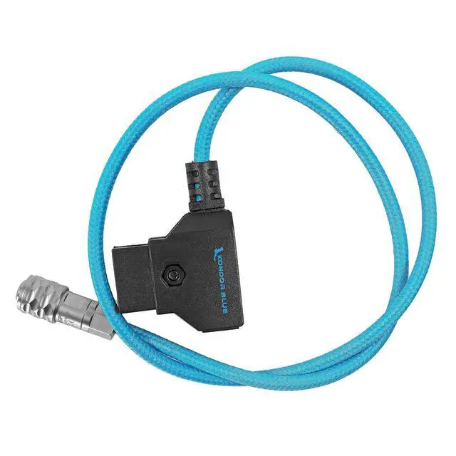 Alt view image 2 of 3 - 20" D-Tap Power Cable for Blackmagic Pocket 4K/6K/G2/Pro/FF Cinema Camera | D-Tap to 2-Pin LEMO Cable Power Your BMPCC 4K/6K Using an External Battery with a D-Tap Port | Blue