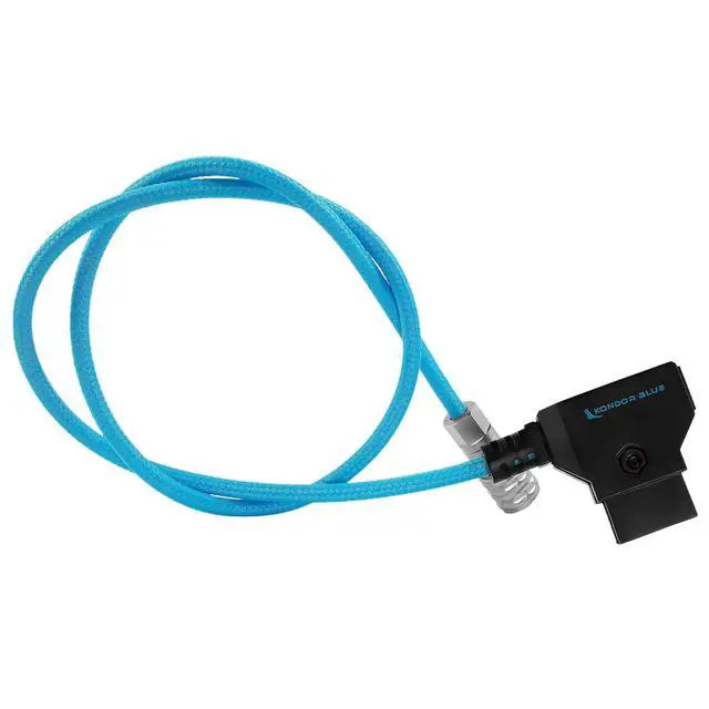 Alt view image 3 of 3 - 20" D-Tap Power Cable for Blackmagic Pocket 4K/6K/G2/Pro/FF Cinema Camera | D-Tap to 2-Pin LEMO Cable Power Your BMPCC 4K/6K Using an External Battery with a D-Tap Port | Blue
