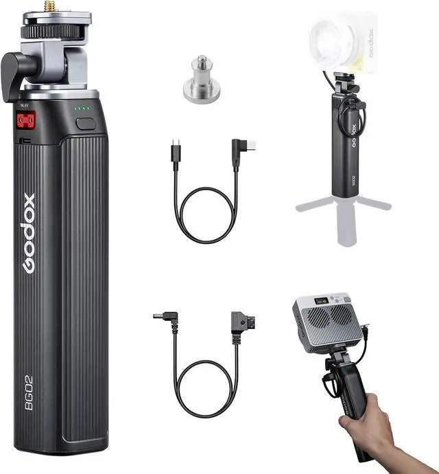 Main image of BG02 Battery Grip, 14.4V 6600mAh Battery Handle, with D-Tap USB-C Cable and Adapter, Flash Handgrip AD200 AD200Pro AD200ProII AD300Pro AD300ProII, for ML60IIBI ML100BI ML100R LED Light