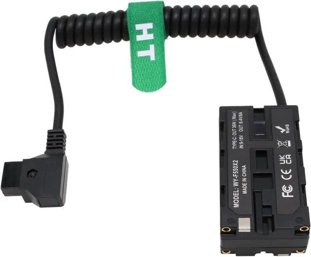 Alt view image 2 of 6 - D-tap NP-F970 570 550 USB-C Power Adapter for Monitor Wireless Transmitter Receiver, Atomos Ninja V Shogun, SmallHD FeelWorld Hollyland Light, Black