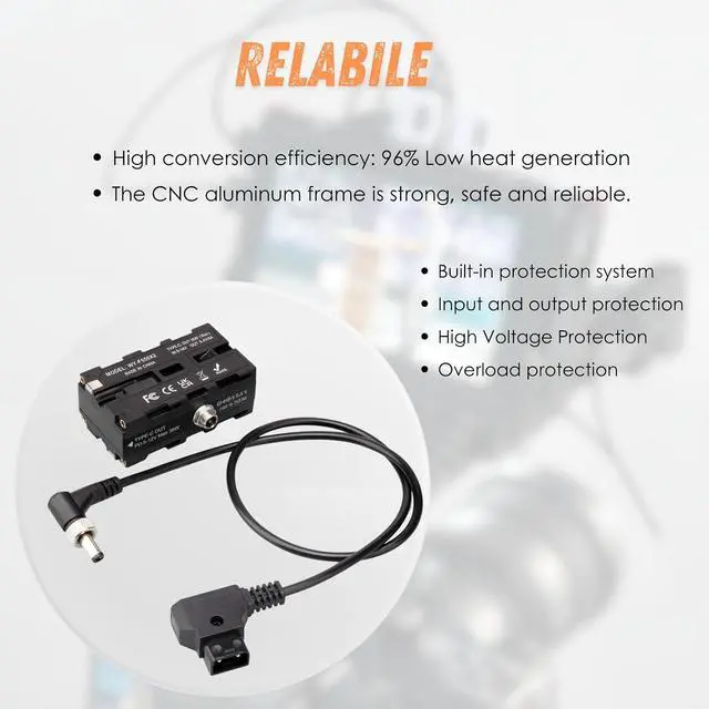 Alt view image 6 of 6 - D-Tap to NP-F570 Dummy Battery,Double-Sided NPF 550/770/970 Battery Coiled Cable with Type-C Port Power 3 Devices Compatible with LED Light, Feelworld,Atomos Ninja/Shinobi Monitor/Transmitter etc