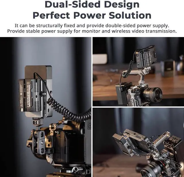 Alt view image 3 of 7 - D-tap to Dual-Sided NP-F Dummy Battery, with USB-C, DC Port, LED Display, for NP-FZ100/ LP-E6NH/ LP-E6P/ EN-EL15C/ DMW-BLK22 Dummy Batteries,Monitor and Wireless Video Transmitters
