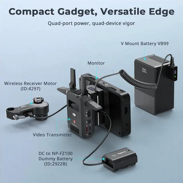 Alt view image 4 of 7 - D-tap to Dual-Sided NP-F Dummy Battery, with USB-C, DC Port, LED Display, for NP-FZ100/ LP-E6NH/ LP-E6P/ EN-EL15C/ DMW-BLK22 Dummy Batteries,Monitor and Wireless Video Transmitters