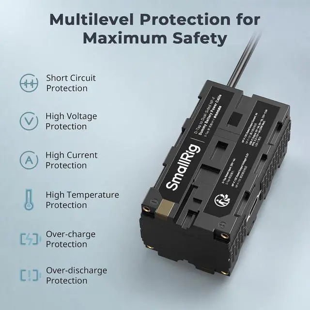Alt view image 7 of 7 - D-tap to Dual-Sided NP-F Dummy Battery, with USB-C, DC Port, LED Display, for NP-FZ100/ LP-E6NH/ LP-E6P/ EN-EL15C/ DMW-BLK22 Dummy Batteries,Monitor and Wireless Video Transmitters