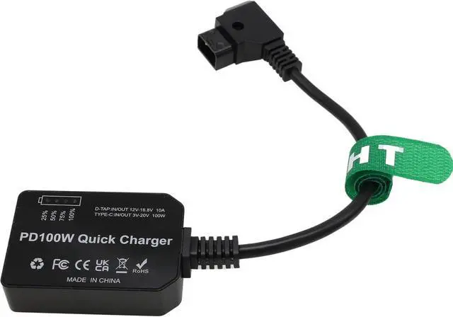 Alt view image 5 of 6 - D-Tap to USB-C PD 100W Power Converter Adapter for Sony DSLR Camera Monitor Phone Laptop, Type C, 12-16.8V V-Lock Gold Mount Battery, Bidirectional