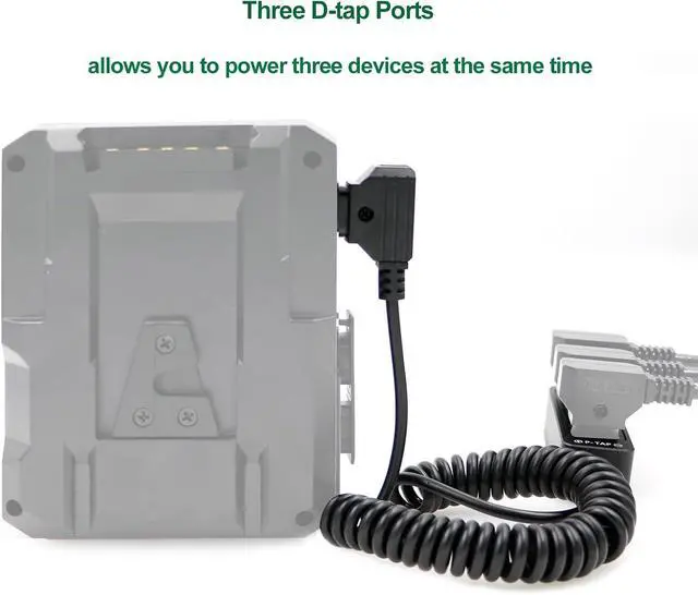 Alt view image 3 of 6 - Alvins Cables D-tap Splitter P-Tap HUB Cable Dtap Male to 3 Port D tap Female Splitter Coiled Cable with Screw Threads for ARRI RED Z CAM Cameras TILTA Steadicam IDX V-Mount Battery