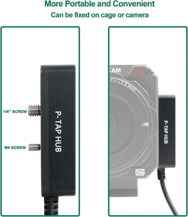 Alt view image 5 of 6 - Alvins Cables D-tap Splitter P-Tap HUB Cable Dtap Male to 3 Port D tap Female Splitter Coiled Cable with Screw Threads for ARRI RED Z CAM Cameras TILTA Steadicam IDX V-Mount Battery