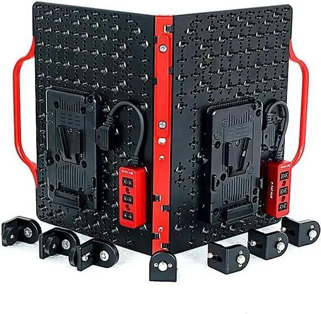 Main image of Multifunctional V-Mount Battery Power Distribution Board, Folding Mounting Plate with Dtap Splitter and 1/4"-20 & 3/8"-16 Thread Expansion for Camera Rigs and Monitors