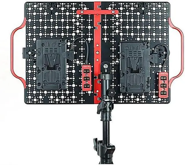 Alt view image 5 of 6 - Multifunctional V-Mount Battery Power Distribution Board, Folding Mounting Plate with Dtap Splitter and 1/4"-20 & 3/8"-16 Thread Expansion for Camera Rigs and Monitors