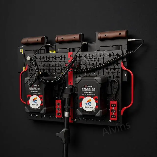 Alt view image 6 of 6 - Multifunctional V-Mount Battery Power Distribution Board, Folding Mounting Plate with Dtap Splitter and 1/4"-20 & 3/8"-16 Thread Expansion for Camera Rigs and Monitors