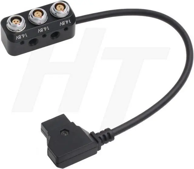 Main image of D-tap Male to 2 x 0B 2-pin 1 x Fischer RS 3 Pin Female Power Splitter Cable Box for V-Mount Battery ARRI RED Teradek