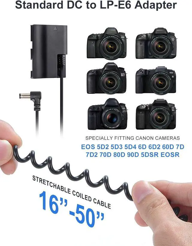 Alt view image 4 of 7 - V-Mount Battery Plate, Power Supply Splitter with 15mmRod Clamp for BMPCC 4K/6K DSLR Cameras Camcorders Canon 5D2/5D3/5D4/6D/6D2/7D/7D2/70D/80D/5DSR, LP-E6 Dummy Battery DC Cables Included