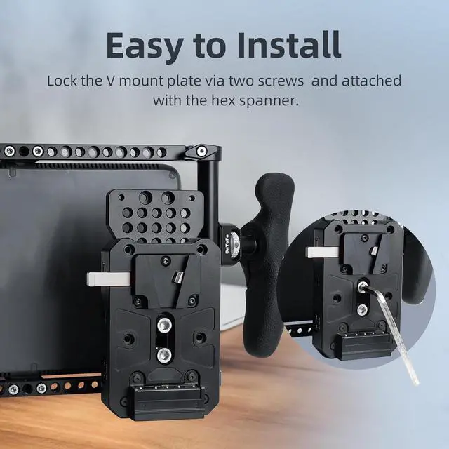Alt view image 5 of 7 - Mini V Mount Battery Adapter Plate, Power Supply Splitter with USB-C PD 100W Input Fast Charger and Output, USB-A/D-TAP/DC8V 12V Output for DSLR Camera