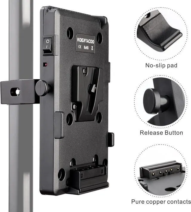 Alt view image 3 of 7 - V-Mount Lock Battery Plate Adapter with Super Clamp.
