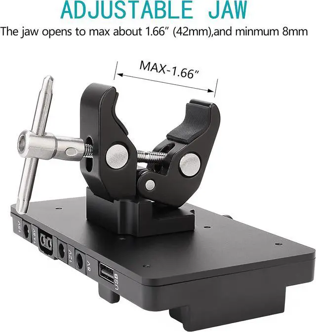 Alt view image 5 of 7 - V-Mount Lock Battery Plate Adapter with Super Clamp.
