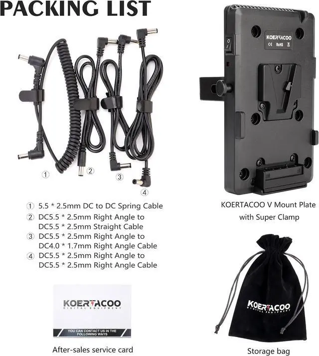 Alt view image 7 of 7 - V-Mount Lock Battery Plate Adapter with Super Clamp.