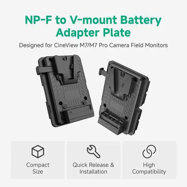 Alt view image 3 of 7 - NP-F to V-Mount Power Adapter Converter for CineView M7H Pro/M7 Pro/M7 Camera Monitors, NP-F to V-Lock Battery Adapter Plate for Camera Monitor Filmmaking Monitoring with Most V-Mount Battery