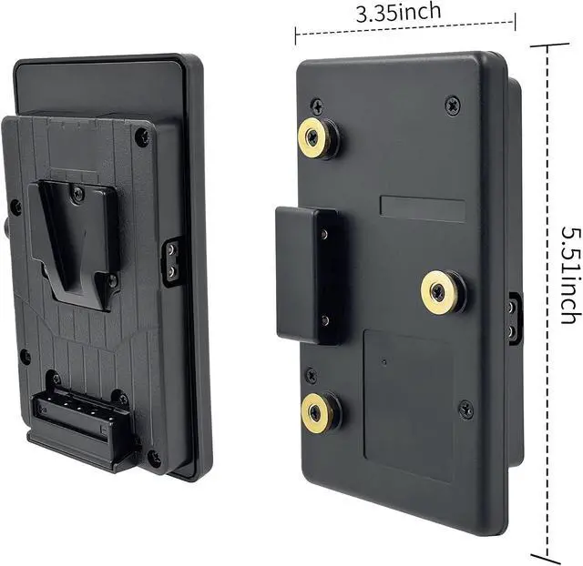 Alt view image 6 of 6 - Gold Mount to V Mount Battery Adapter Plate, V-Lock Converter with D-Tap Output, Compatible with Panasonic, Sony, Anton Bauer, RED, ARRI, JVC, DSLR & Camcorders, A-GP-S