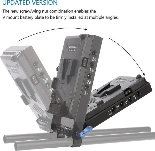 Alt view image 3 of 7 - V-Mount Battery Plate with 15mm Rod Clamp+NP-FW50 Dummy Battery.