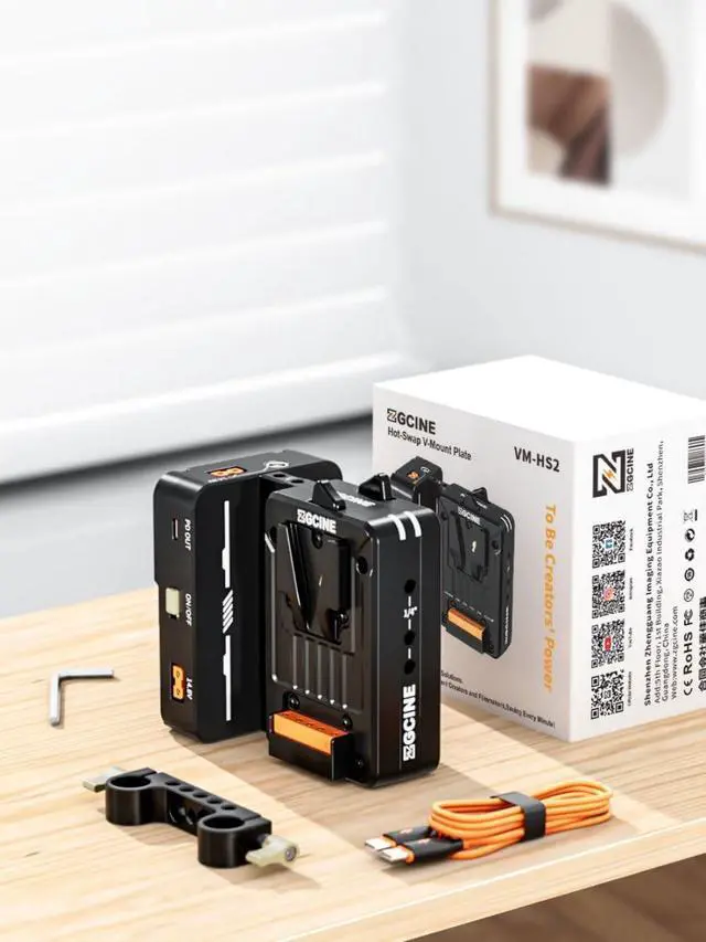 Alt view image 4 of 7 - VM-HS2 Hot-Swap V-Mount Battery Plate with USB-C PD 100W