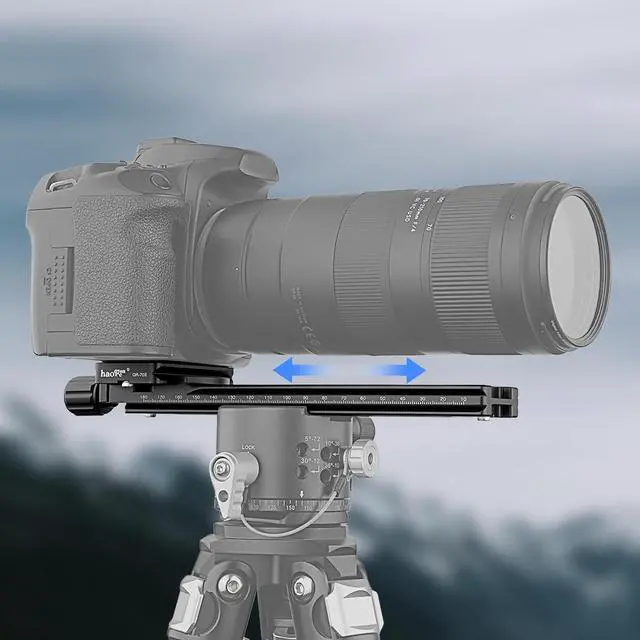 Alt view image 3 of 7 - 200mm Nodal Slide Double Dovetail Focusing Rail Plate with Metal Quick Release Clamp and 70mm Plate for Camera Panoramic Panorama Close Up Macro Shoot fit Arca Swiss RRS Benro Kirk