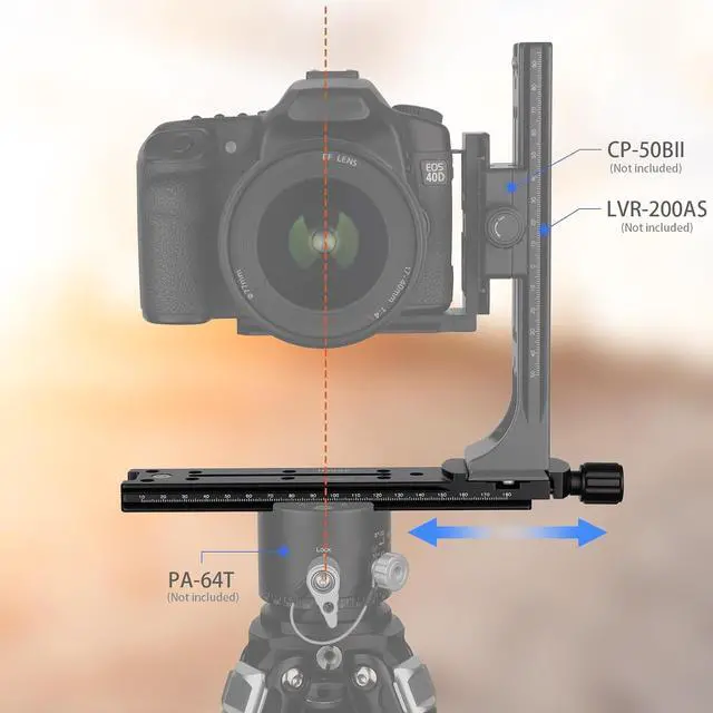 Alt view image 6 of 7 - 200mm Nodal Slide Double Dovetail Focusing Rail Plate with Metal Quick Release Clamp and 70mm Plate for Camera Panoramic Panorama Close Up Macro Shoot fit Arca Swiss RRS Benro Kirk